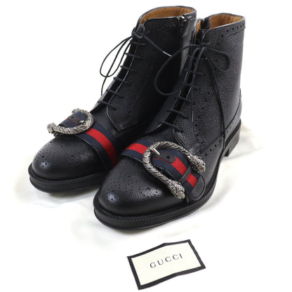 GUCCI boots 496250 leather black mens 7 Secondhand