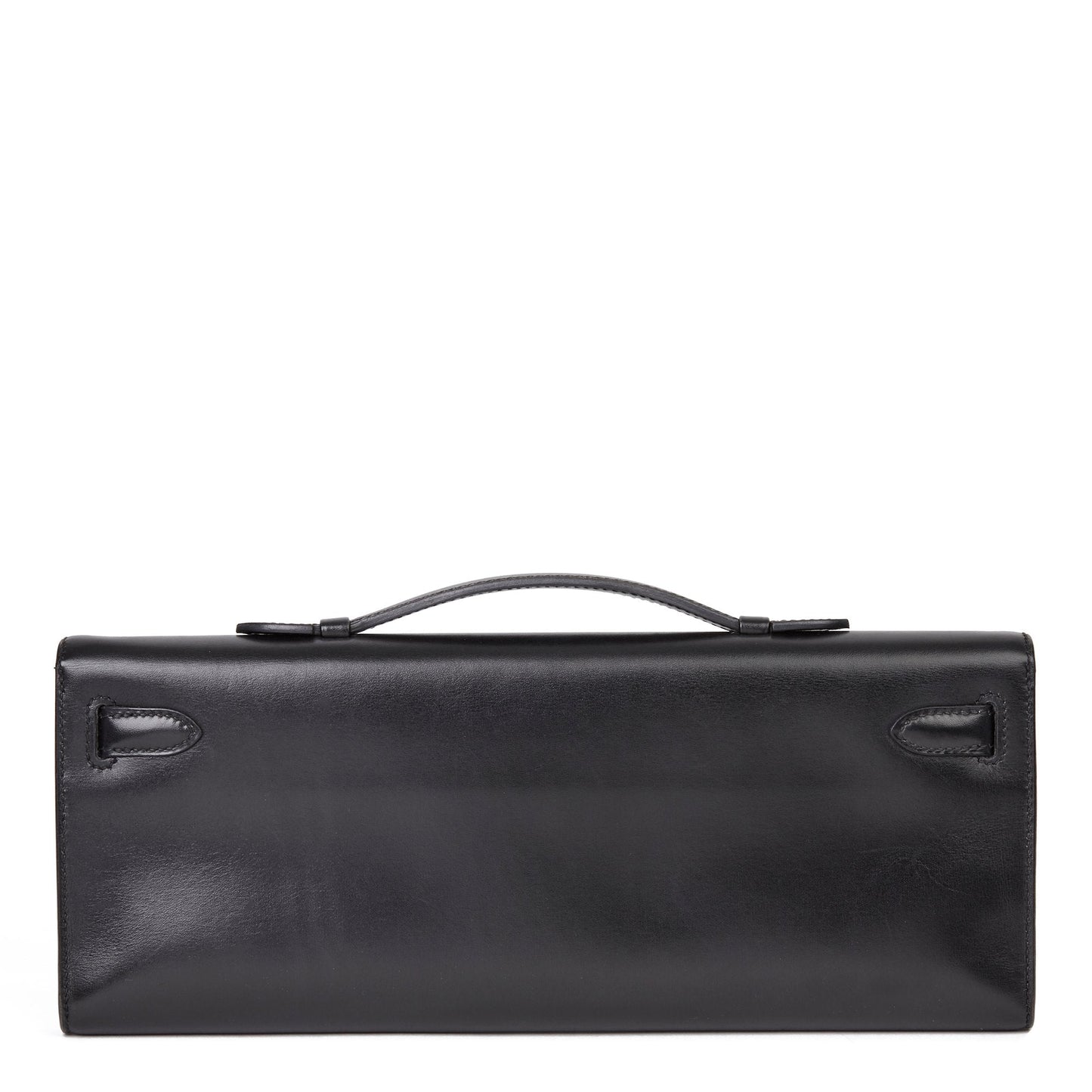 Hermes Black Box Calf Leather SO Black Kelly Cut Clutch