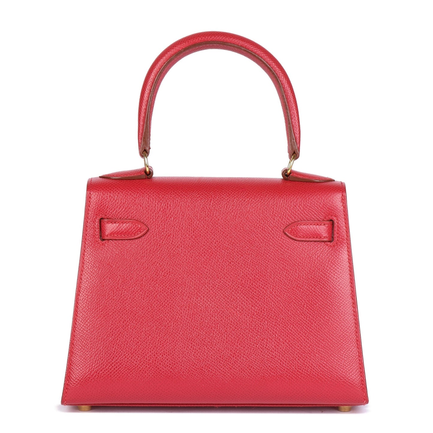 Hermes Rouge Vif Couchevel Leather Kelly 20cm Sellier Top Handle Bag