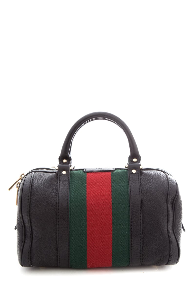 Gucci Black Leather Mini Bowler HandBag