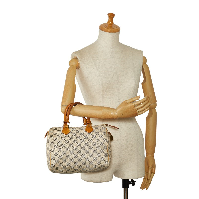 Louis Vuitton Damiere Azur Speed 25 Bag Mini Boston Bag N41371 White PVC Leather  Louis Vuitton