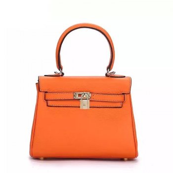 Hermes Kelly 25cm Togo Leather Bag Orange Gold