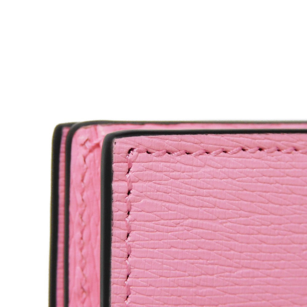 GUCCI Bifold Wallet 701009 Textured leather Light pink logo Bananya Compact Wallet Women Used