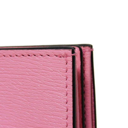 GUCCI Bifold Wallet 701009 Textured leather Light pink logo Bananya Compact Wallet Women Used