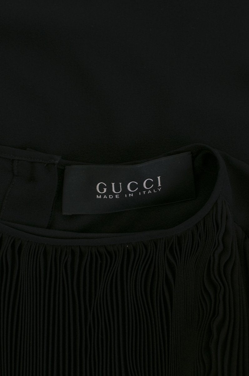 Gucci Black Silk Georgette Pleated Dress Size XS | IT 40