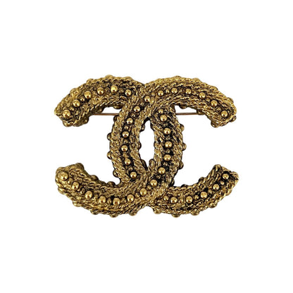 Chanel Gold-Plated CC Brooch