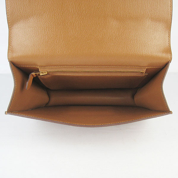 Hermes Constance Cowskin Leather Bag H017 light coffee golden