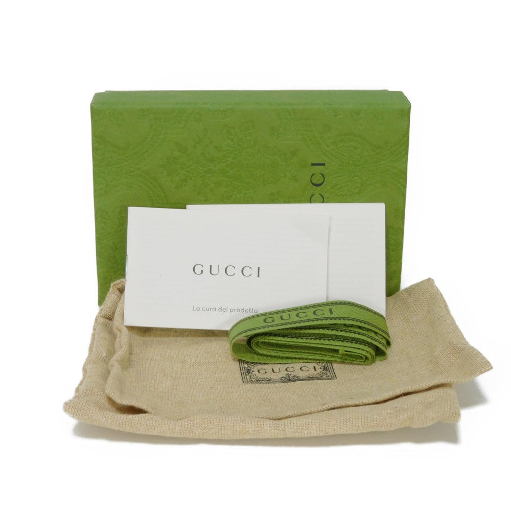 GUCCI Bifold Wallet 621887 92TCG 8563 GG Supreme Canvas x Calfskin Leather (embossed) Beige x Ebony GG Supreme Horsebit 1955 Compact Wallet Women() Used