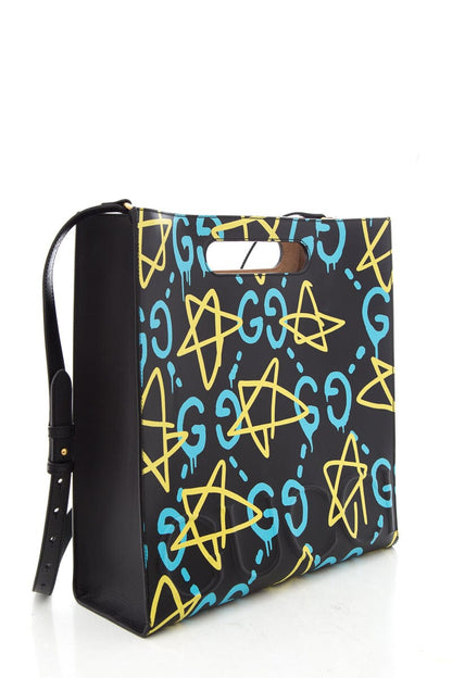 Gucci Black & Blue Ghost Leather Tote