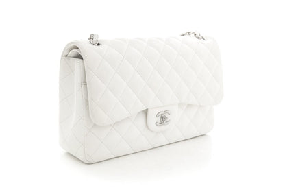 Chanel Jumbo Classic Double Flap Creme Quilted Calfskin Shoulder Bag