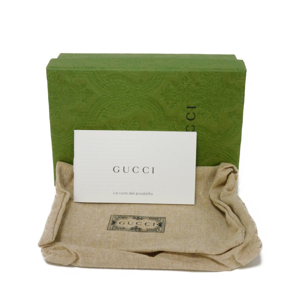 GUCCI Bifold Wallet 701009 Textured leather Pastel blue logo Bananya Compact Wallet Women Used