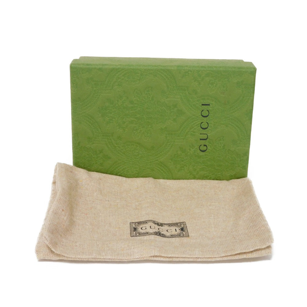 GUCCI Bifold Wallet 701009 U22AG 3067 Textured leather Mint green logo Bananya Compact Wallet Women Used