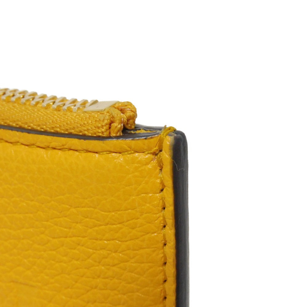 GUCCI Coin case 725550 AABEY 7636 Textured leather yellow Logo embossing Fragment case mens Used