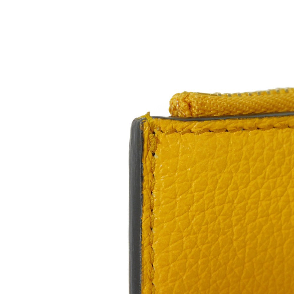 GUCCI Coin case 725550 AABEY 7636 Textured leather yellow Logo embossing Fragment case mens Used