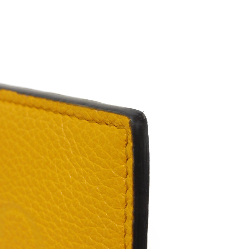 GUCCI Coin case 725550 AABEY 7636 Textured leather yellow Logo embossing Fragment case mens Used