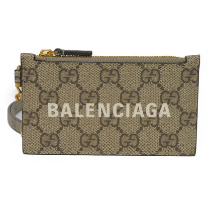 GUCCI Coin case 681706 UQOAT 8969 GG Supreme canvas (polyurethane processing) beige GG canvas Strap Fragment Case mens Used