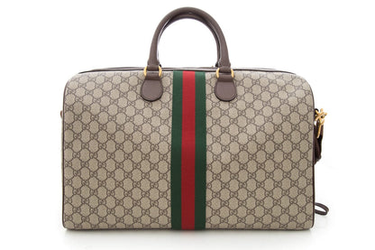 Gucci Brown Canvas  Monogram Duffle Bag