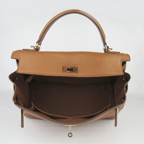 Hermes Kelly 32cm Togo Leather 6108 Light Coffee Golden