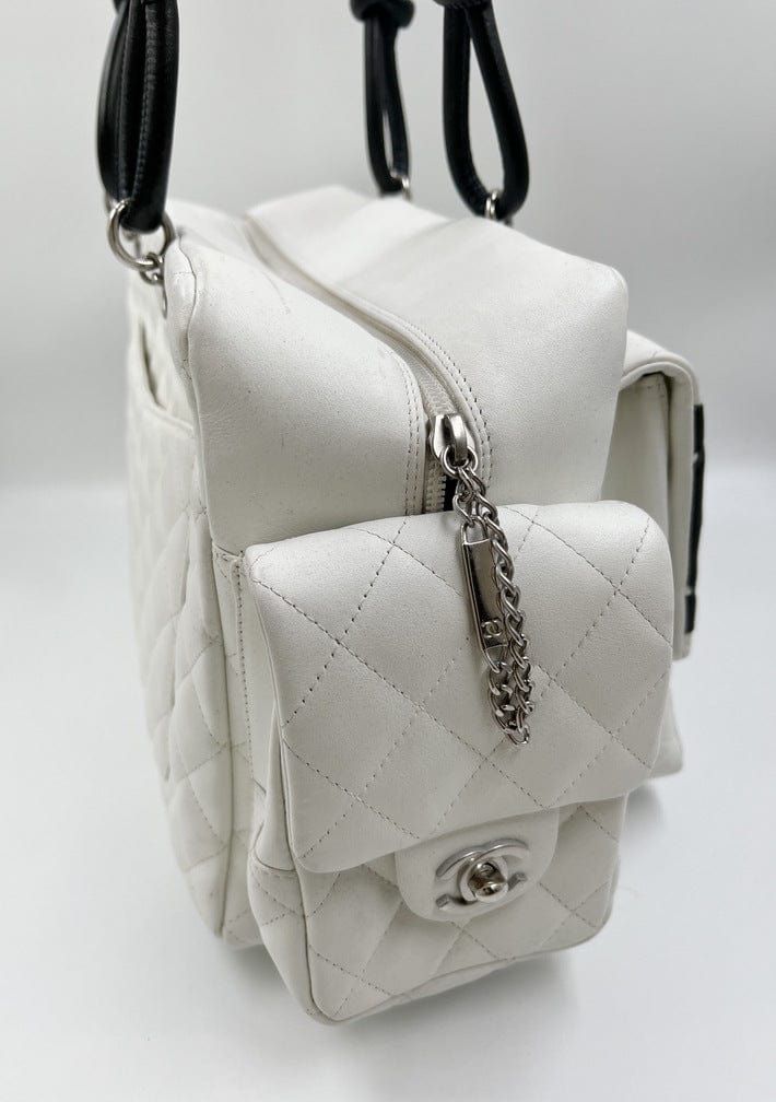 Chanel Cambon Reporter Bag in White Leather