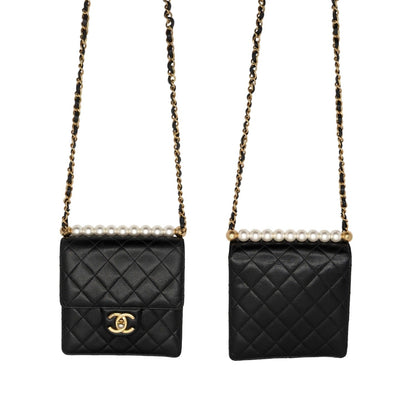 Chanel Small Goatskin Quilted Chic Pearls Flap Bag