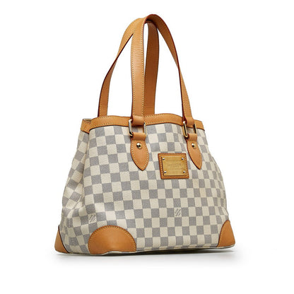 Louis Vuitton Damière Azur Hamsteed PM Handbag N51207 White PVC Leather Lady Louis Vuitton