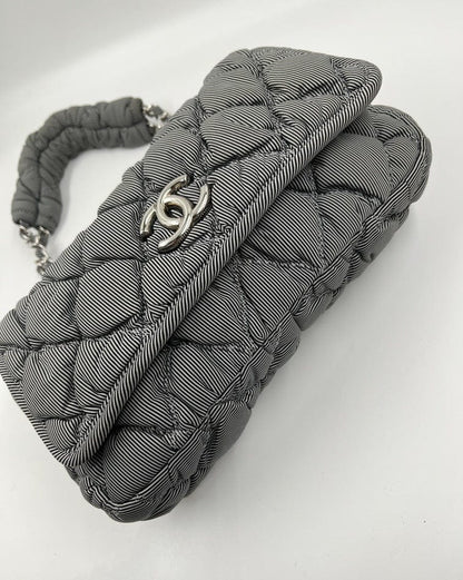 Chanel Striped Bubble Quilted Shoulder Bag