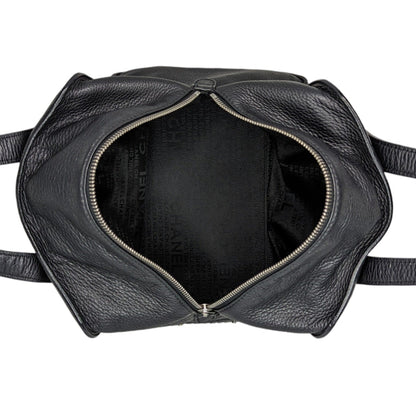 Chanel Black Grained Calfskin Bolt Bowler Bag