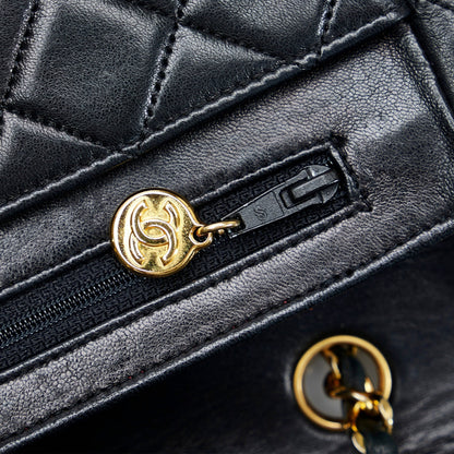 Chanel Classic Single Flap Medium Black Lambskin Gold