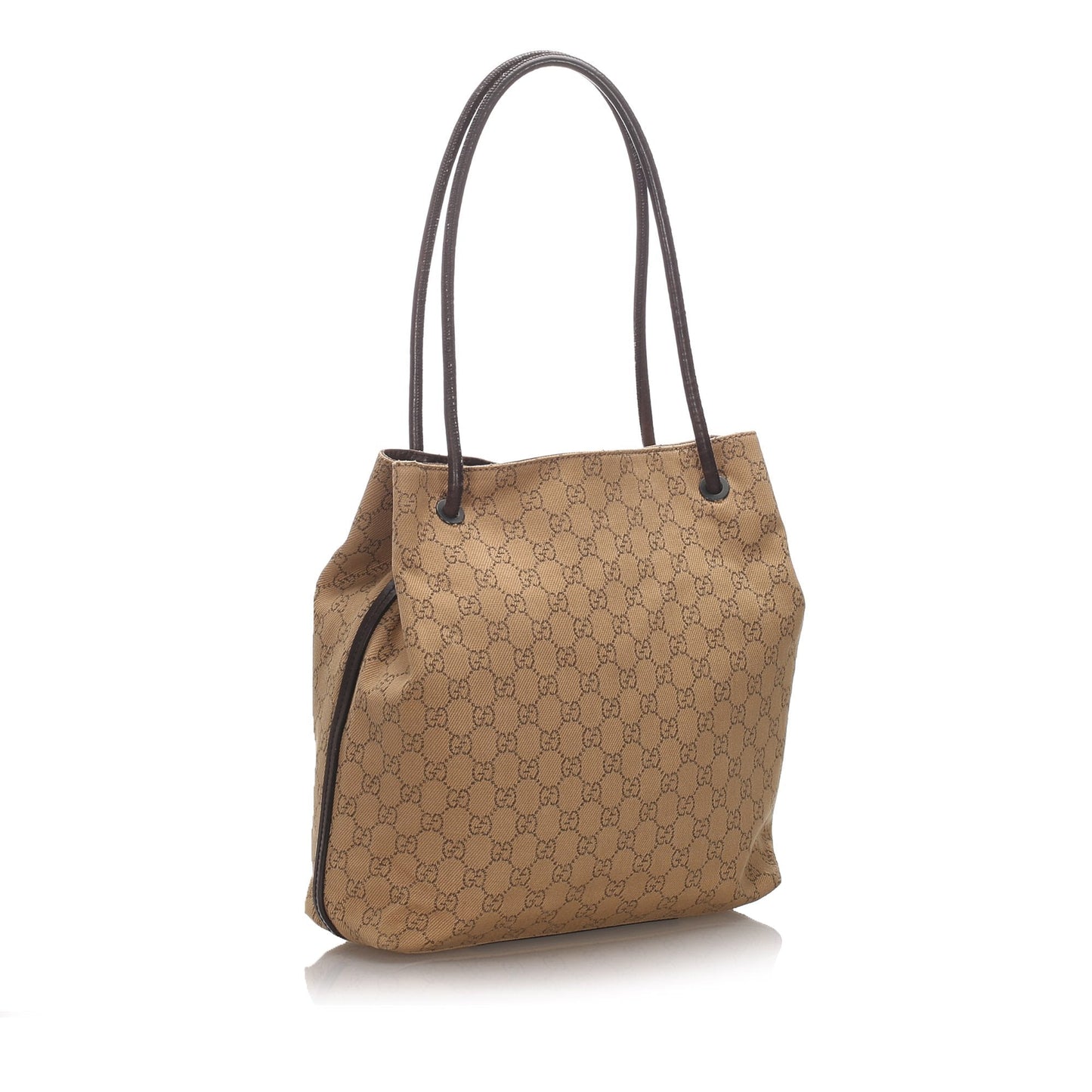 Gucci Brown Light Canvas Fabric GG Gifford Tote Bag Italy