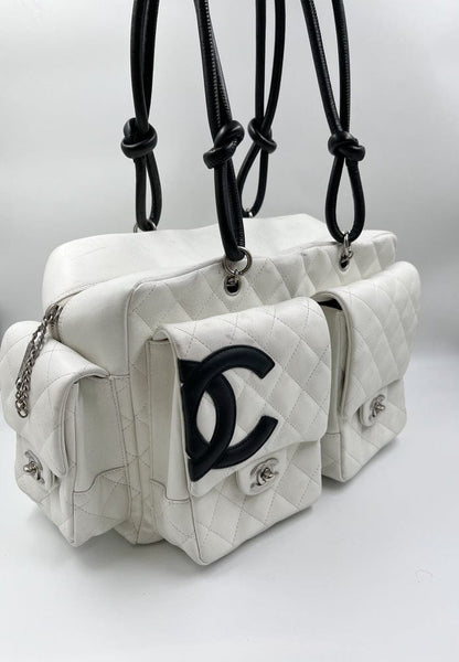 Chanel Cambon Reporter Bag in White Leather