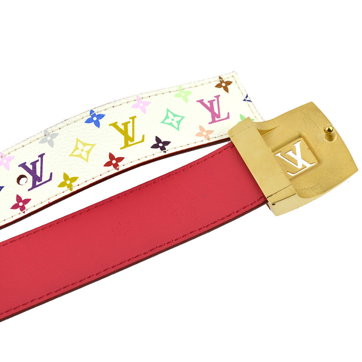 Louis Vuitton 2008 White Multicolor Ceinture Belt M9682 #80/32