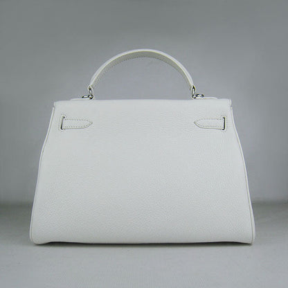 Hermes Kelly 32cm Togo Leather HandBag 6108 White Silver