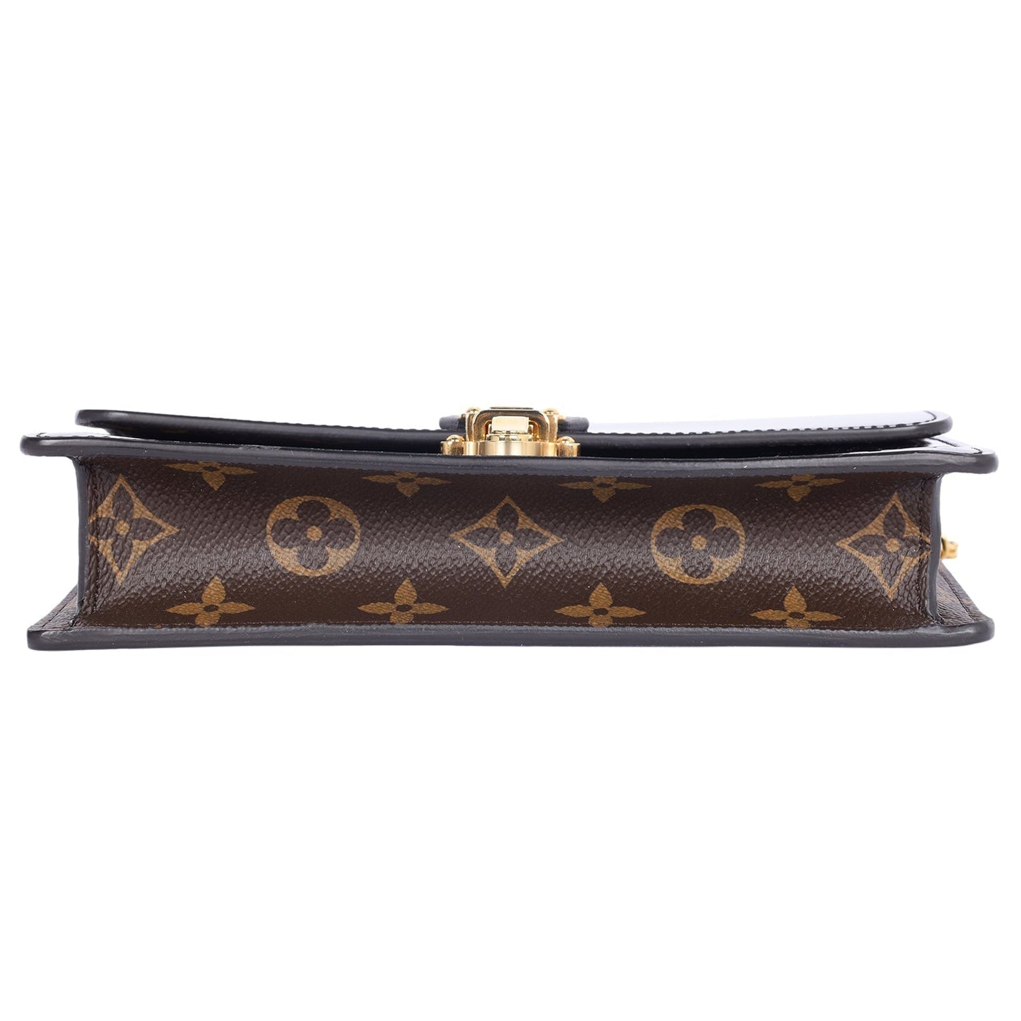 Patent Calfskin Leather Monogram Cherrywood Chain Wallet Black ()