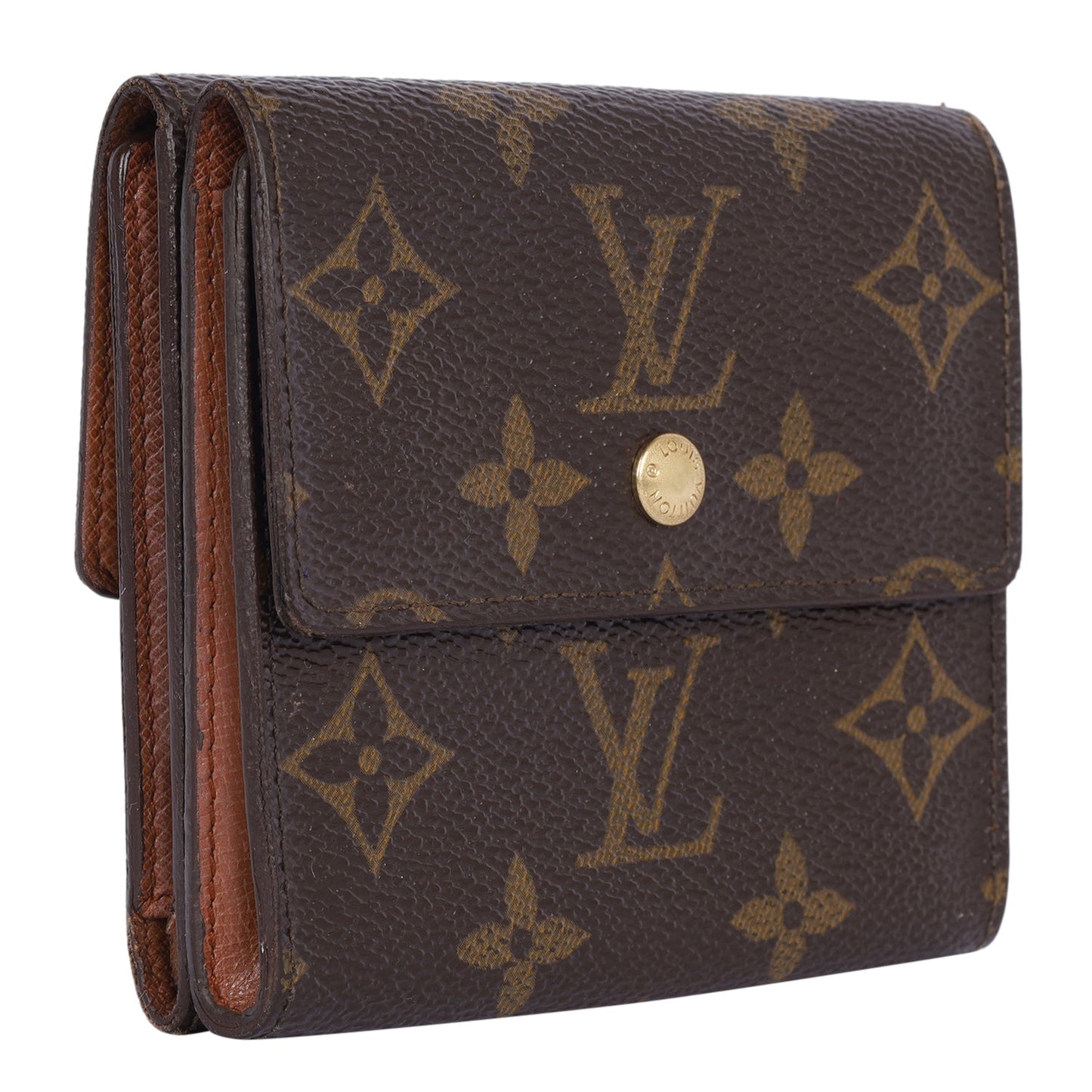 Women's Monogram Bifold Leather Wallet Brown ( )