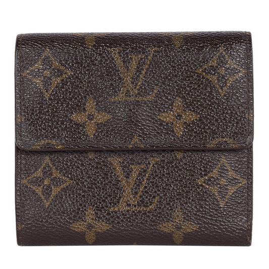 Women's Monogram Bifold Leather Wallet Brown ( )