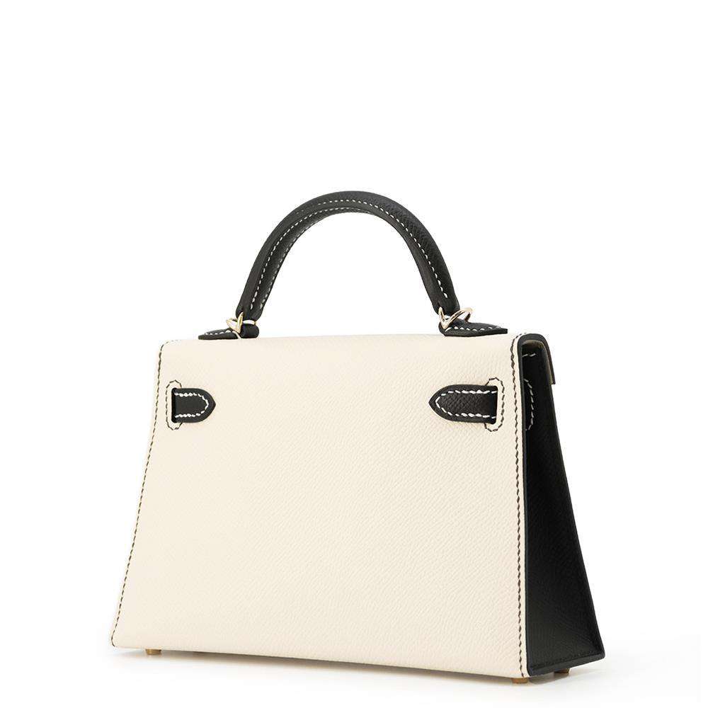 HERMES Mini Kelly Do SPO Black/Craie Epsom