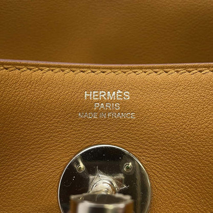 HERMES Lindy Verso Sesame/Blue Brume Swift Leather Size 26