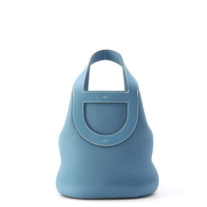 HERMES in-the-loop tote New Blue Jean Taurillon Clemence Swift Leather Size 18