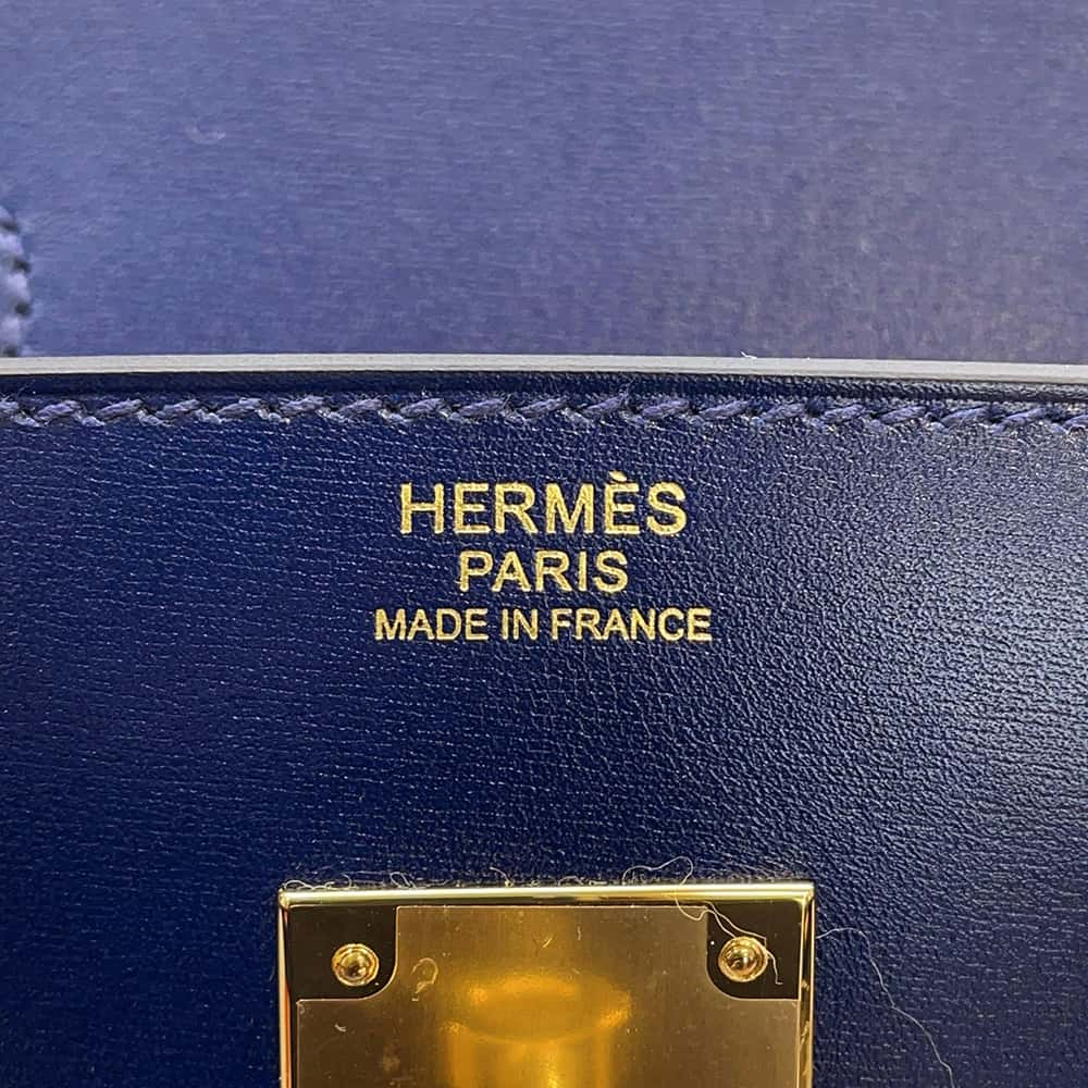 HERMES Birkin Blue Saphir Box Calf Leather Size 30