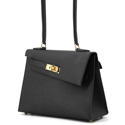 HERMES Kelly Disorder En Desordre Black Epsom Size 20