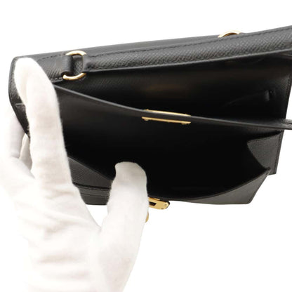 HERMES Kelly Disorder En Desordre Black Epsom Size 20