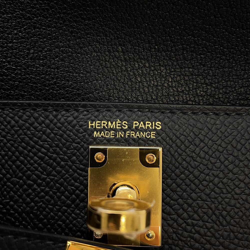 HERMES Kelly Disorder En Desordre Black Epsom Size 20