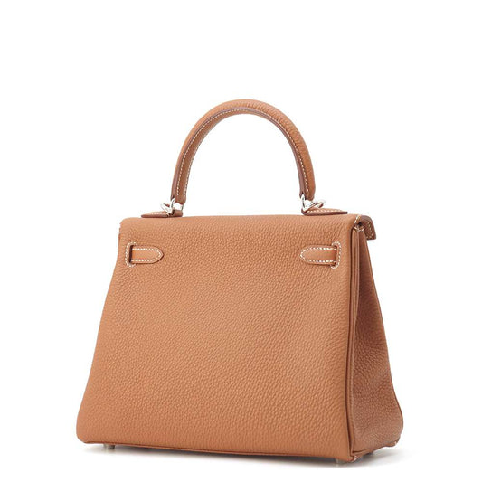 HERMES Kelly Retourne Gold Togo Leather Size 25