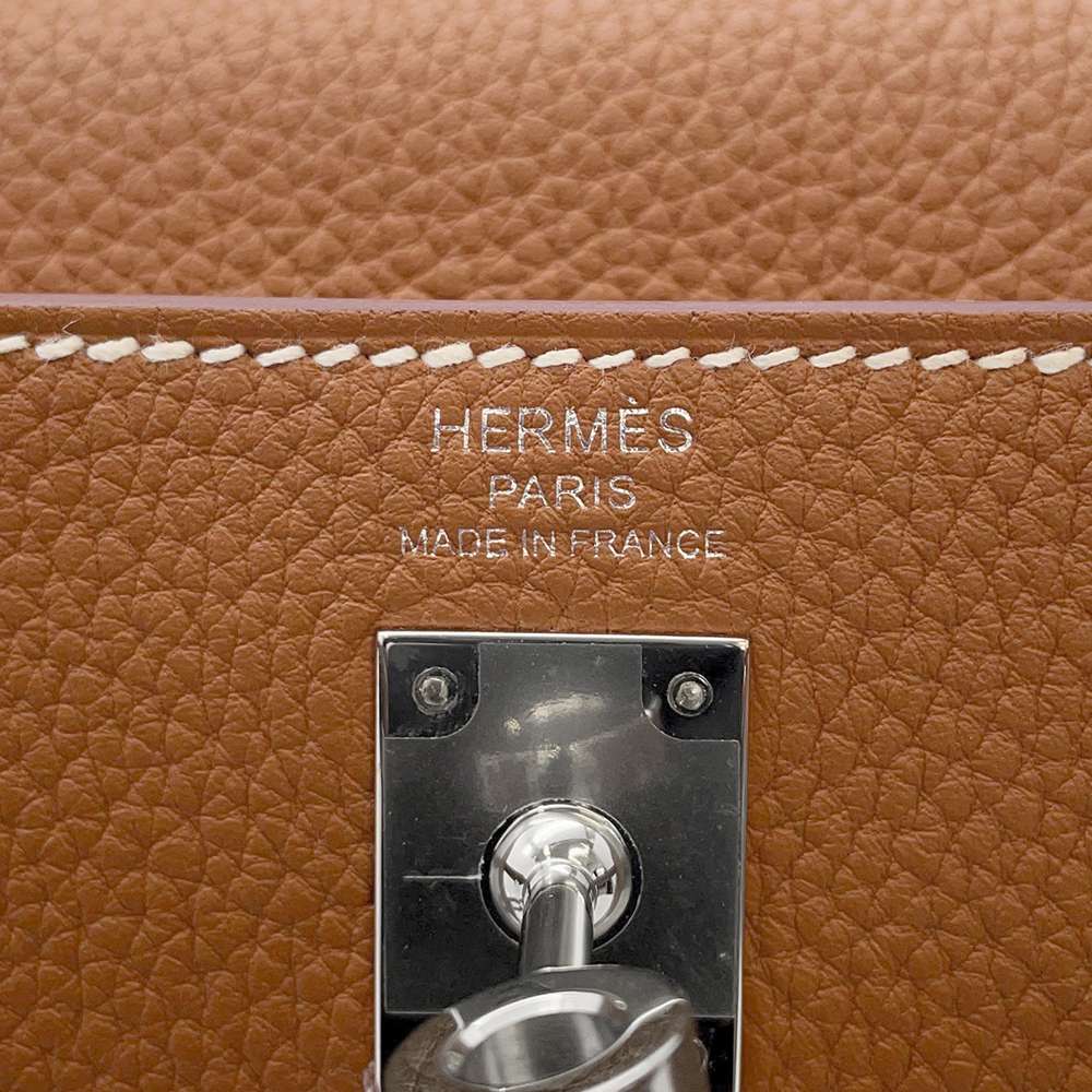 HERMES Kelly Retourne Gold Togo Leather Size 25