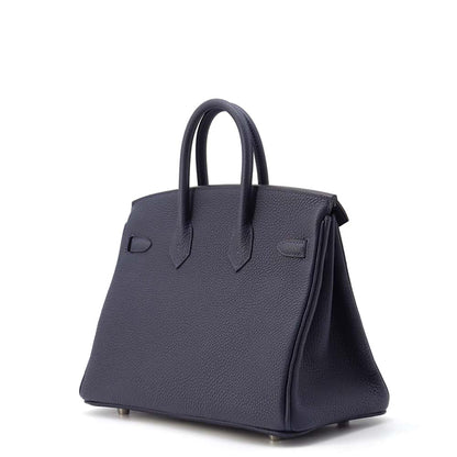 HERMES Birkin Blue Nuit Togo Leather Size 25