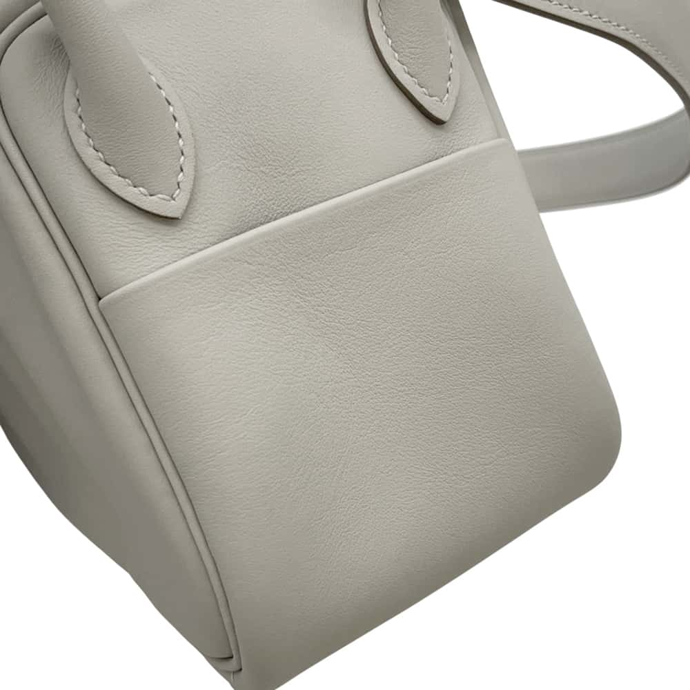 HERMES Lindy Pearl Grey Swift Leather Size Mini