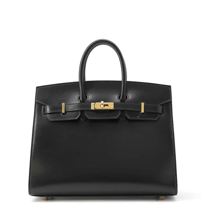 HERMES Birkin Sellier Black Box Calf Leather Size 25