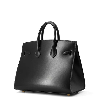 HERMES Birkin Sellier Black Box Calf Leather Size 25