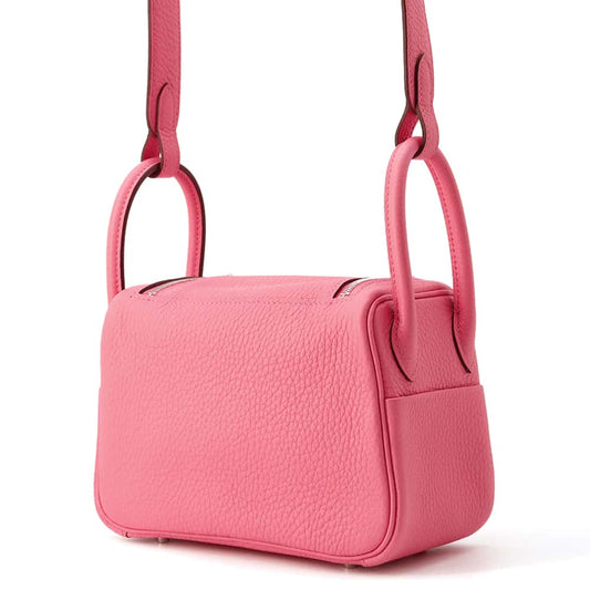 HERMES Lindy Rose Azalee Taurillon Clemence Size Mini