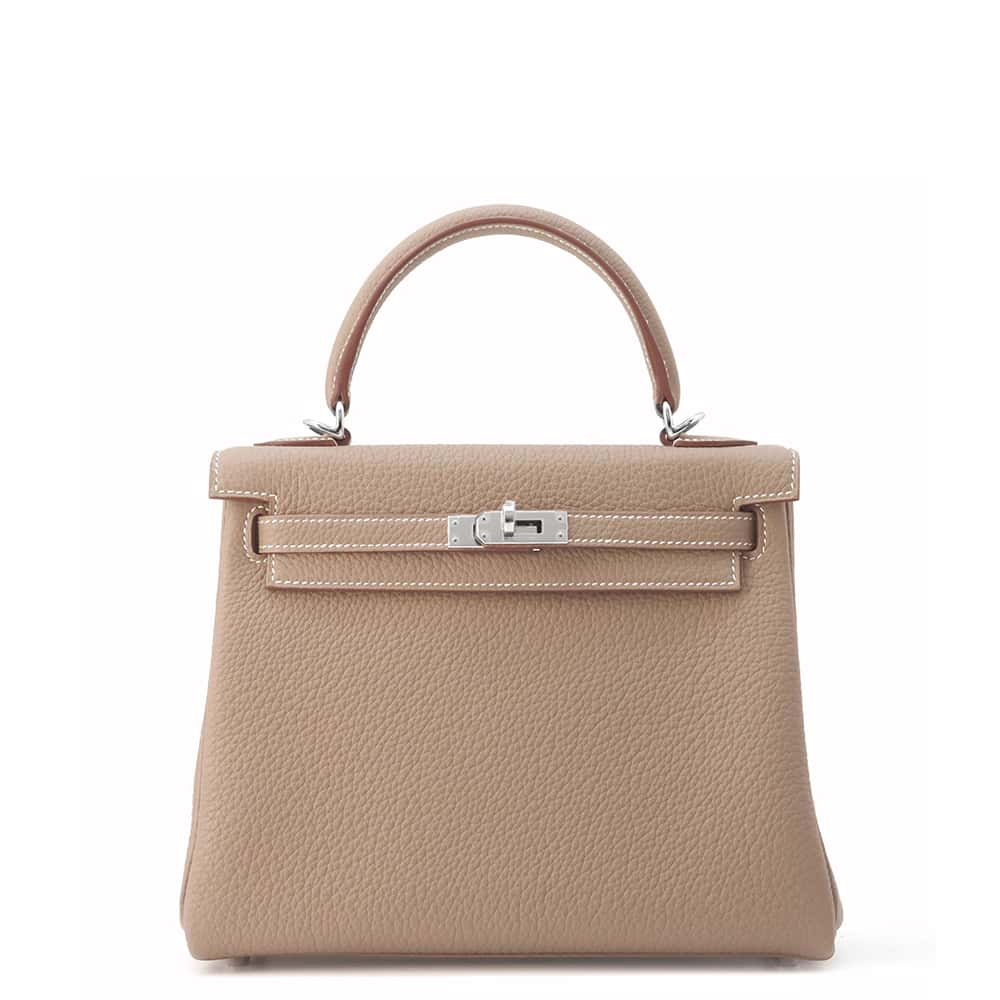 HERMES Kelly Retourne Etoupe Togo Leather Size 25